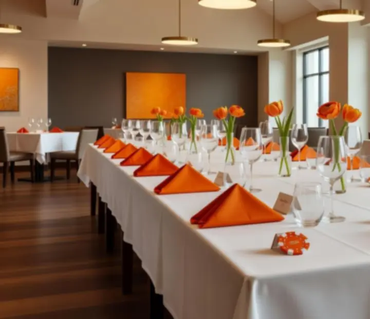 Salle privatisée chez Chatevoria avec tables dressées, lumière feutrée et décoration élégante
