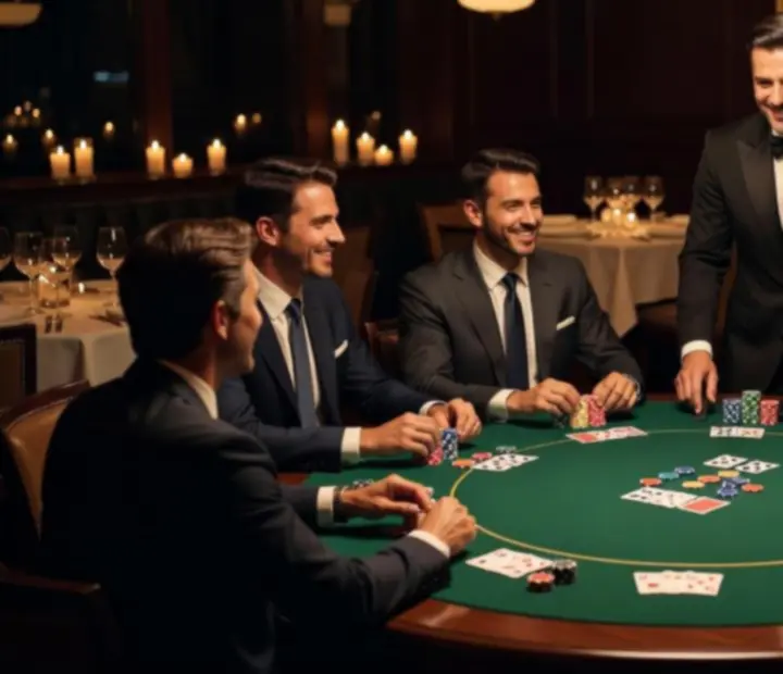 Table de poker animée lors d’une soirée privée au restaurant Chatevoria